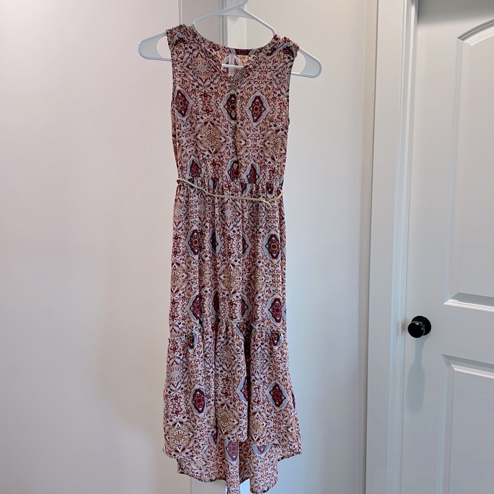 Xhilaration Girls 10/12 belted high low dress